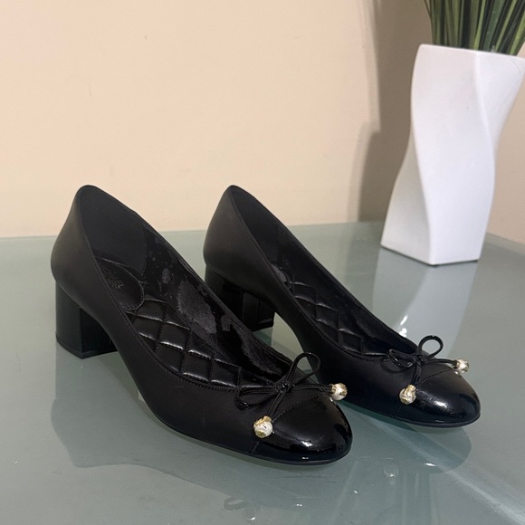 Michael Kors Shoes - Michael Kors Black Leather Loafers – Size 8 with Pearl Details